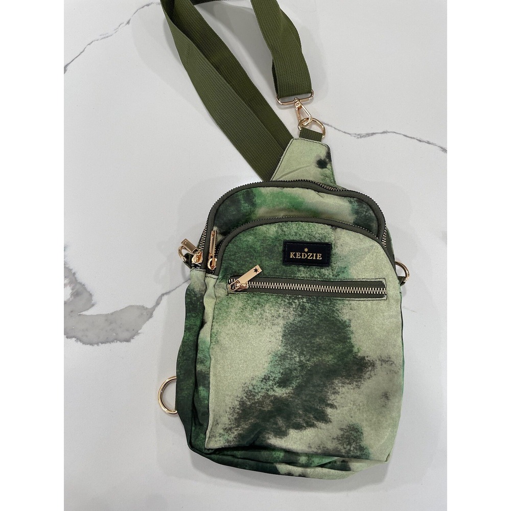 Kedzie Roundtrip Convertible Sling Crossbody Bag Olive Tie Dyed SI32